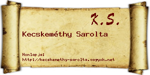 Kecskeméthy Sarolta névjegykártya