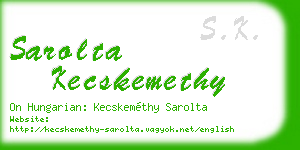 sarolta kecskemethy business card